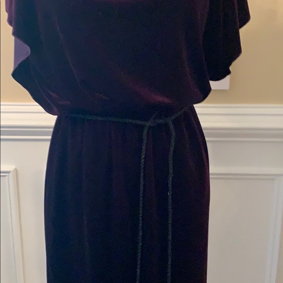 Jessica H Velvet Dress in Rich Purple - Picture 3 of 5